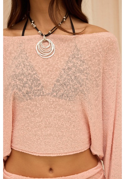 Mai Collection Naval Somon Crop Etek Triko Takım