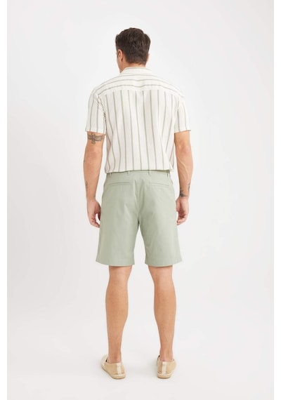 Defacto %100 Pamuk Regular Fit Gabardin Bermuda Şort C7684AX24SM Yeşil