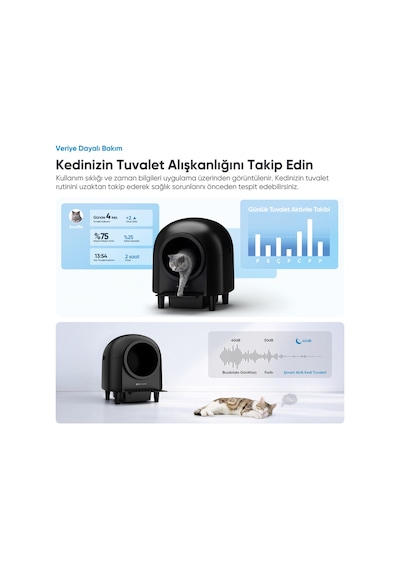 Şımart Akıllı Kedi Tuvaleti 80lt, Otomatik Temizleme Ve Wi-fi Kontrollü