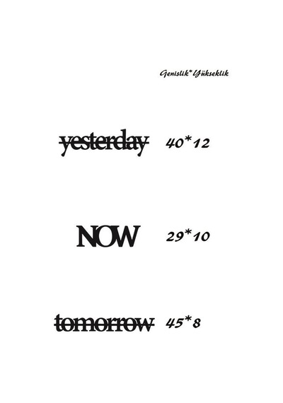Yesterday Now Tomorrow Duvar Süsü Duvar Dekoru Dekoratif Süsü