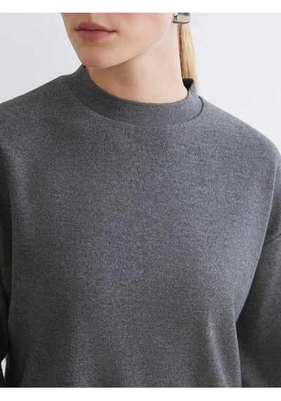 Lcw Everyday Antrasit Bisiklet Yaka Oversize Kadın Tişört