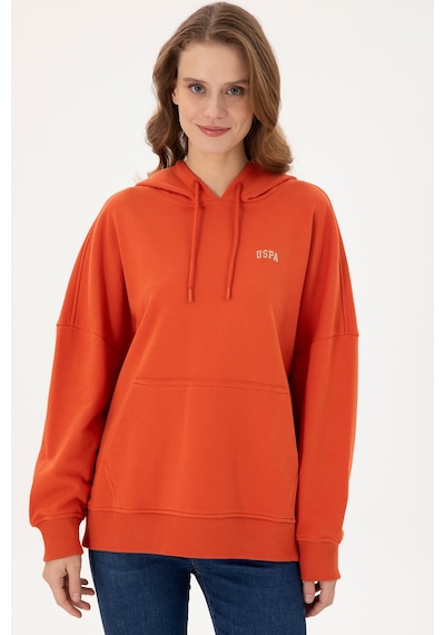 U.S. Polo Assn. Kadın Kiremit Kapüşonlu Basic Sweatshirt 50297324-VR031