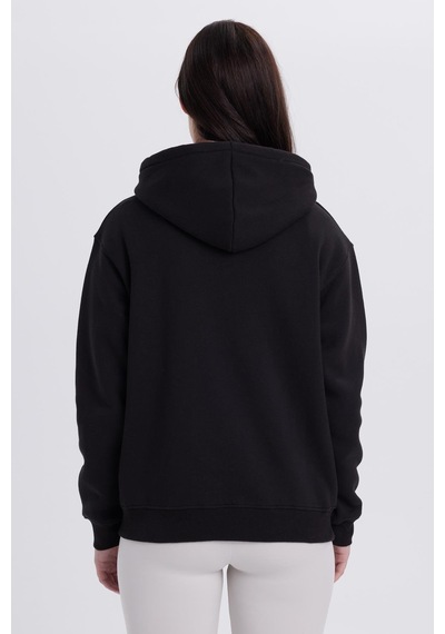Tudors Kadın Relax Fit Rahat Kesim Pamuklu Kapüşonlu Kanguru Cepli Siyah Sweatshirt-39933 SiYAH Tudors Kadın Relax Fit Rahat Kesim Pamuklu Kapüşonlu Kanguru Cepli Siyah Sweatshirt-39933 SiYAH