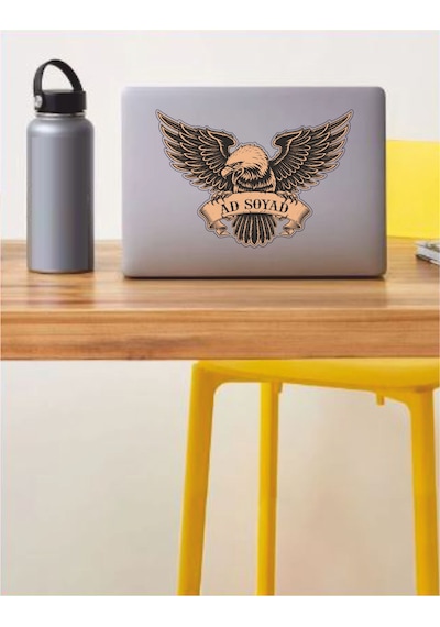 Kişiye Özel Ad Soyad Kartal Sticker - Kartal Eagle Beşiktaş Sticker - Araba Oto Motosiklet Karavan Sticker - 00070 50x35 Cm