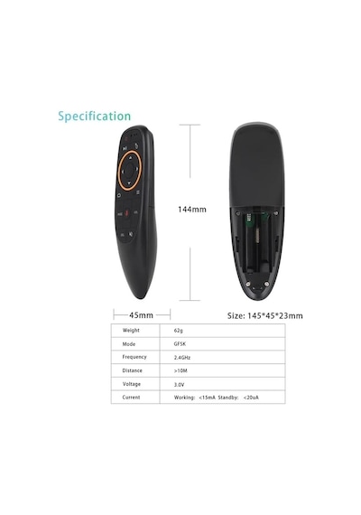 Tv Box Kumandası 2.4g Kablosuz Air Mouse 6 Eksenli Jiroskop Akıllı Pc Dizüstü Projektörü G10s