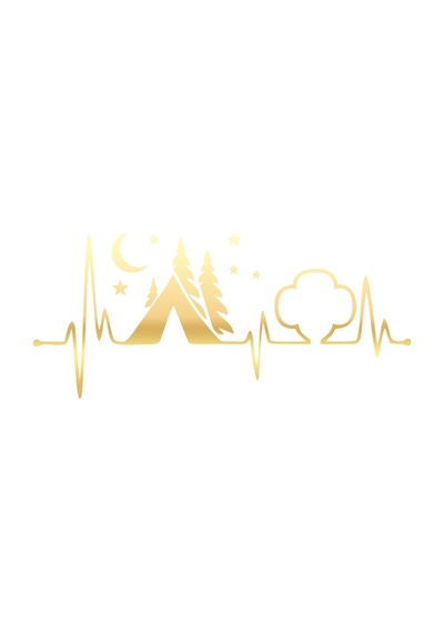 Ritim Kamp Karavan Sticker 17x17 Cm Gold