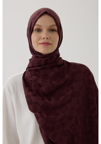 Valentino Orlandi Logo Serisi Monogram Şal - 06244 Bordo
