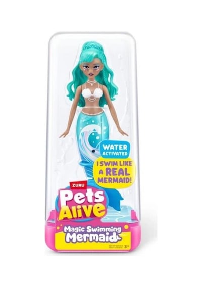 Zuru Pets Alive Magic Swimming Mermaid Su İle Çalışan Yüzen Deniz Kızı Oyuncak Bebek 1 Adet Yeşil