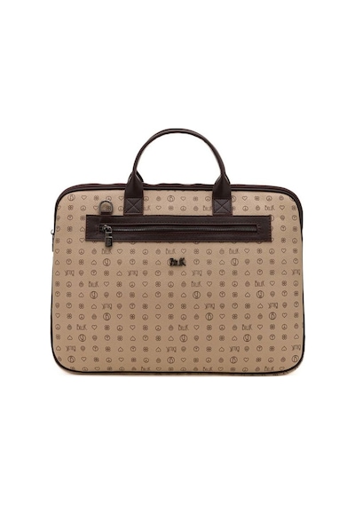 Bilik Deri Monogram Açık Vizon/kahve Unisex Laptop & Evrak Çantas Vizon - Kahverengi