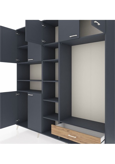Hyperion Dolap 11 Raflı Tek Çekmeceli 7 Kapaklı 220x44x243 Antrasit-antrasit/çam Antrasıt/atlas Çam Hyperion Dolap 11 Raflı Tek Çekmeceli 7 Kapaklı 220x44x243 Antrasit-antrasit/çam Antrasıt/atlas Çam