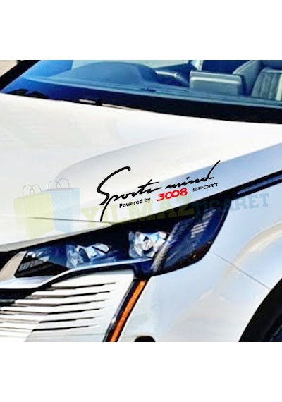 Peugeot 3008 Logo Sport Mind Kaput Far Oto Sticker Yapıştırma