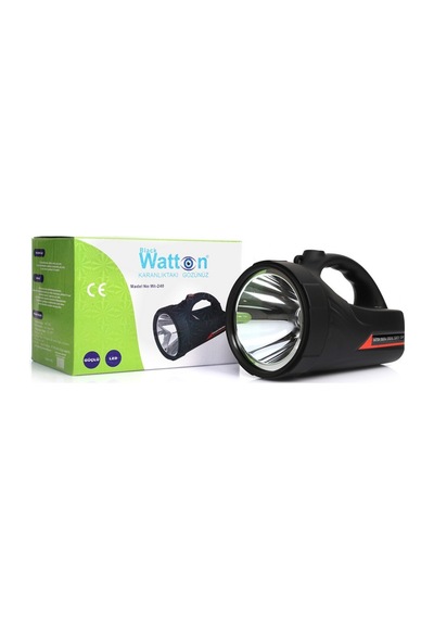 Watton Wt-240 Şarjlı Güvenlik Avcı Feneri Watton Wt-240 Siyah