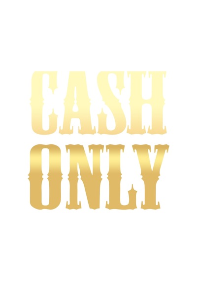 Cash Only Araba Sticker 17x17 Cm Gold