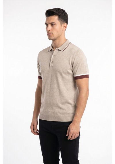 Raymons Erkek Polo Yaka Kısa Kollu Triko Tişört Regular Kalıp Bgl-st05559 Bej