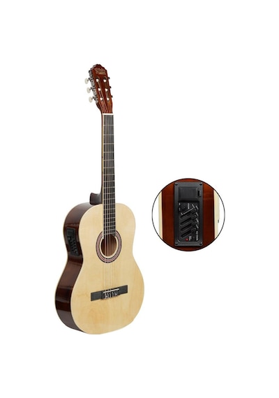Midex Mgx-200nt-eq Ekolayzerli Profesyonel Elektro Klasik Gitar Seti Natural 4/4 Üst Segment