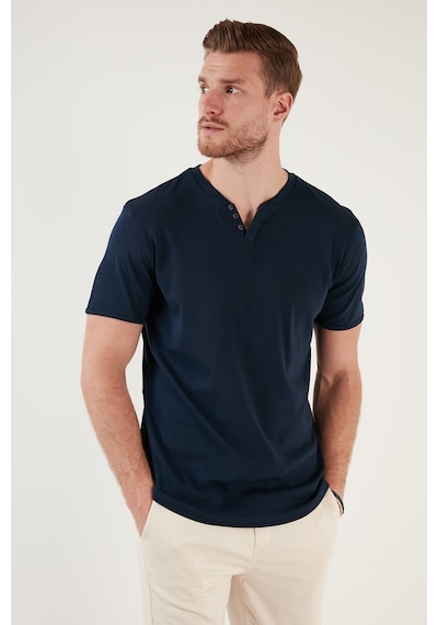 Buratti Pamuklu V Yaka Slim Fit Erkek T Shirt 5902122 Indigo