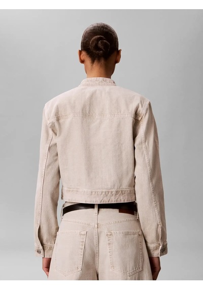 Calvin Klein Easy Cropped Denım J, 3m3 Bej Kadın Kot Ceket