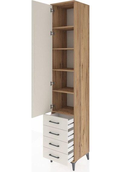 Hyperion Dolap 5 Raflı 4 Çekmeceli Tek Kapaklı 44x44x243 Çam-... Çam Hyperion Dolap 5 Raflı 4 Çekmeceli Tek Kapaklı 44x44x243 Çam-... Çam
