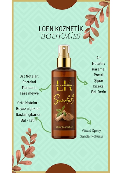 Loen Kozmetik Sandal Vücut Spreyi 200 ML