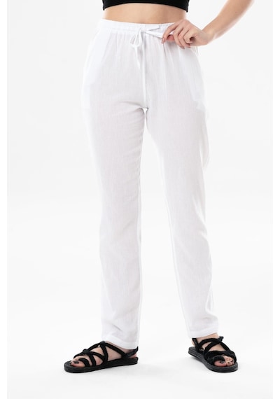 Eliş Şile Bezi Şile Bezi Çift Cepli Unisex Yazlık Pantolon Beyaz Byz-beyaz Beyaz