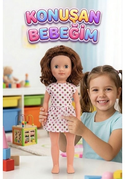 Alya Türkçe Konuşan Etkileşimli Eğitici Oyuncak Bebek 40 Cm Kafası Ve Kolları Et Bebek 15064434