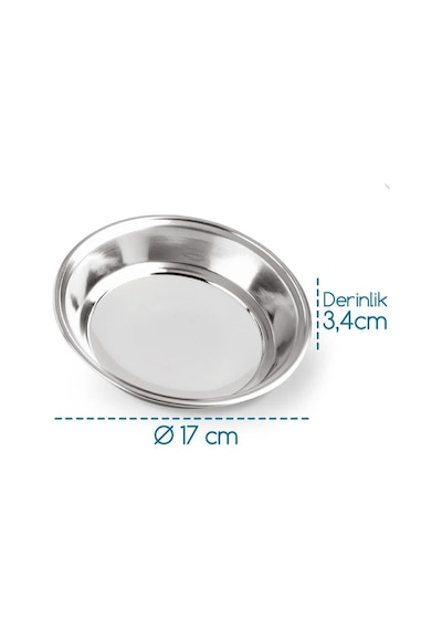 Hsgl Anadol Servis Çelik Tabak No:2 17 Cm Yemek Servis Tabağı Gri