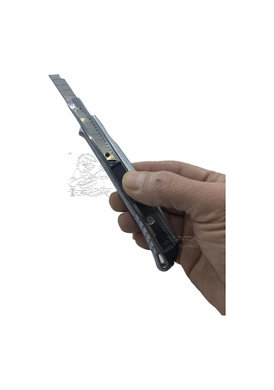 Vıp-Tec Maket Bıçağı. Metal Gövde. Küçük Boy 9 Mm Deri El Aleti