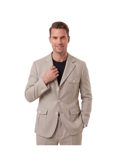 Deepsea Erkek Bej Safari Ceketli Slim Fit 2'li Takım Elbise Pileli Duble Paça Pantolon 2600723 Deepsea Erkek Bej Safari Ceketli Slim Fit 2'li Takım Elbise Pileli Duble Paça Pantolon 2600723