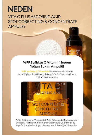 Missha Vita C Plus Correcting Concentrate Ampoule Leke Karşıtı Konsantre C Vitamini Serumu 15 G