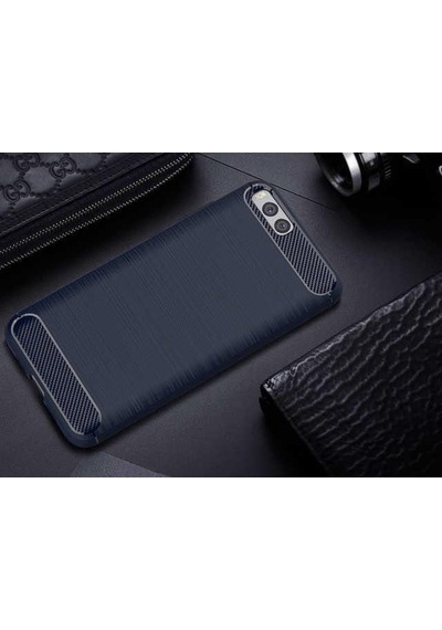 Xiaomi Mi Note 3 Kılıf Karbon Fiber Tasarım Silikon Lacivert