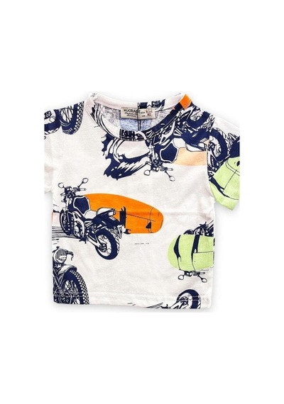 Woo Rage Erkek Çocuk Araba, Motorsiklet,panda,yazılı Tshirt-11751-lacivert Lacivert
