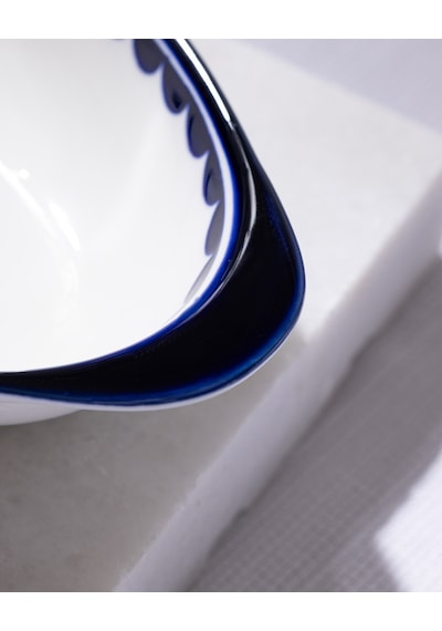 Madame Coco Reve Bleu Tierra Oval Tabak - 19 Cm - Mavi/beyaz 8684427225523 Çok Renkli