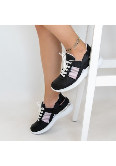 Ortopedik Spor Sandalet Siyah Fileli Model Siyah