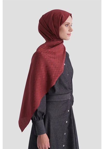 Armine Elegance Pamuk - İpek Şal Ap3001 Bordo