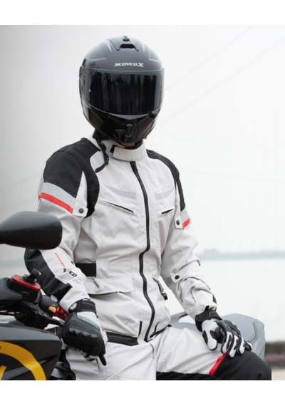 Ebakbak Motosiklet Montu 4 Mevsim Full Koruma Long Oxford Kumaş Motorcu Mont Touring Greey