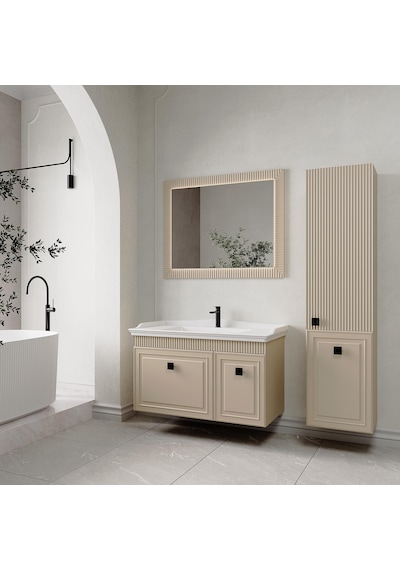 Denko Hana 100 Cm Sahra Banyo Dolabı Takımı Beyaz Denko Hana 100 Cm Sahra Banyo Dolabı Takımı Beyaz