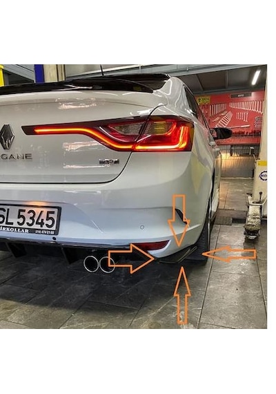 Megane 4 Arka Tampon Flap Tampon Köşe Flap Parlak  Siyah