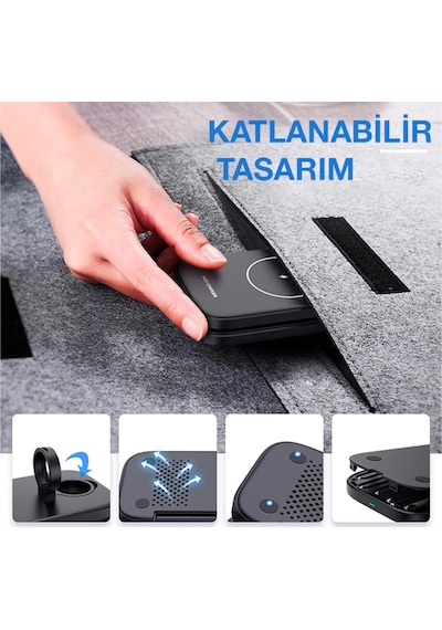 Ally W66 15W 3 In1 Android + Apple Uyumlu iPhone Taşınabilir Mini Kablosuz Hı
