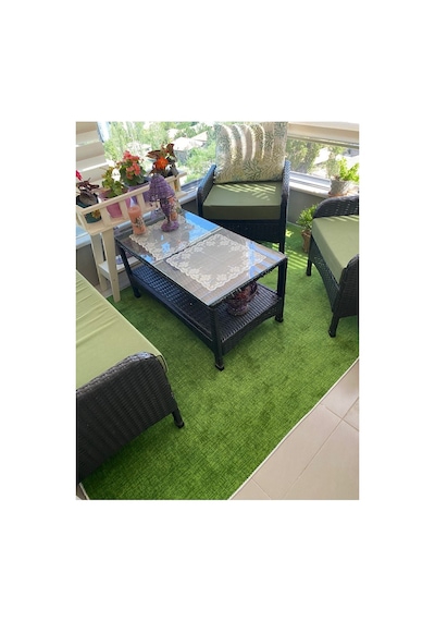 Ender Halıcılık Kaymaz Tabanlı Protokol Yeşil Kesme Halı Yolluk Balkon Halısı