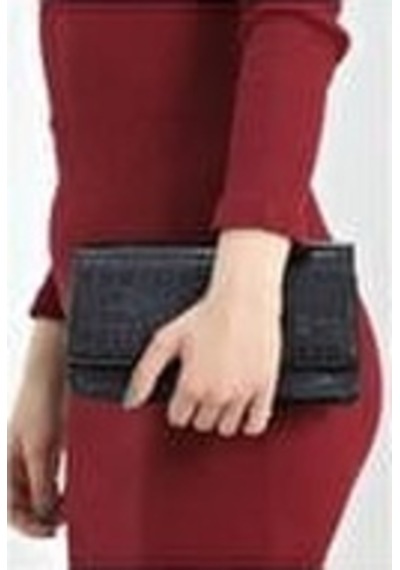 Lovelystore Kroko Desenli 3 Gözlü Günlük Kadın Mini El & Omuz Çantası 24x12 Siyah