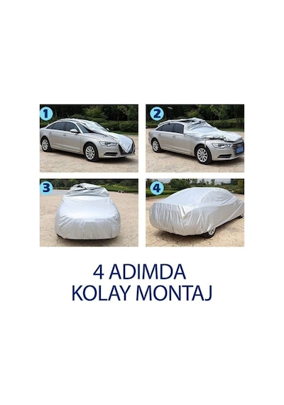 Guard Branda Citroen C3 Picasso Uyumlu Araca Özel Pvc Dikişsiz Miflonlu %100 Su Geçirmez 4 Mevsimlik Gri