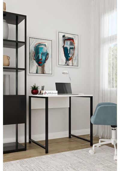Selin Metal Ayaklı Çalışma Masası Beyaz Suntalam, Siyah Ayak, Modern Ofis & Ev Masası Beyaz Selin Metal Ayaklı Çalışma Masası Beyaz Suntalam, Siyah Ayak, Modern Ofis & Ev Masası Beyaz