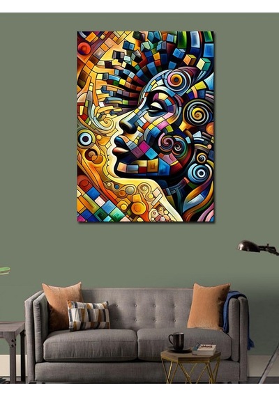 Kanvas Tablo Soyut Desenler Ve İnsan 50cmx70cm