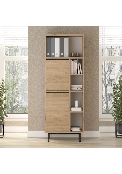 Lidya Ofis Klasör Dolabı Kitaplık 2 Kapaklı Metal Ayak On10b-s