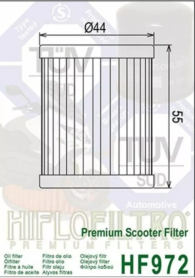 Hiflo Hf972 2011-2015 Sym Maxi 400i Uyumlu Yağ Filtresi