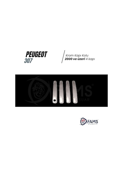 Peugeot 307 Krom Kapı Kolu 4 Kapı 2000 Üzeri P. Çelik