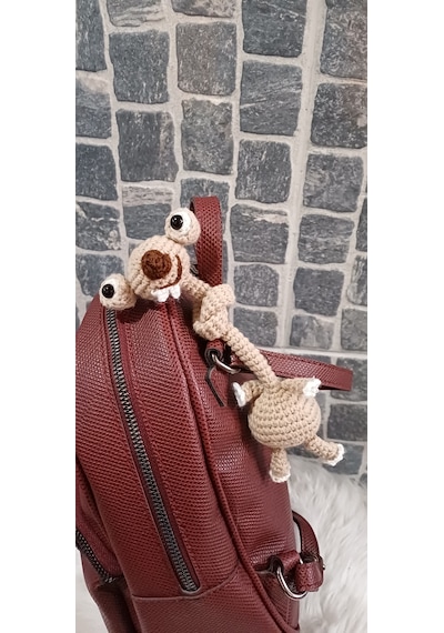 Buz Devri Karakteri Sid Araba Süsü Çanta Charmı Bej