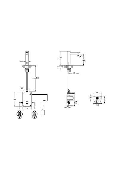 VitrA Origin A4721336WTC Temassız Tezgah Üzeri Lavabo Bataryası Mat Siyah