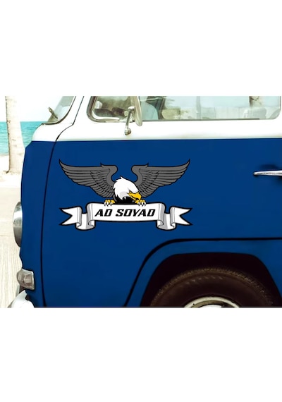 Kartal Karakartal Beşiktaş Kişye Özel Kartal Sticker - Araba Oto Motosiklet Karavan Cam Araç Sticker - 00957 40x21 Cm