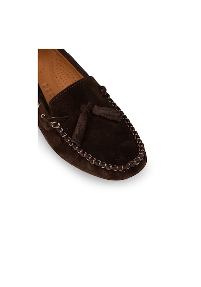 Deery Kadın Hakiki Süet Kahverengi Püsküllü Loafer - Dl506zkhvc01